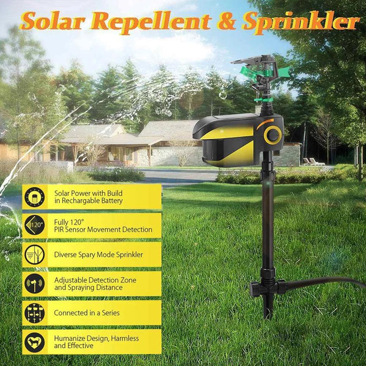 Stornfield | Motion Activated Deer Repellent Sprinkler - Solar Powered Animal Deterrent for Gardens & Lawns