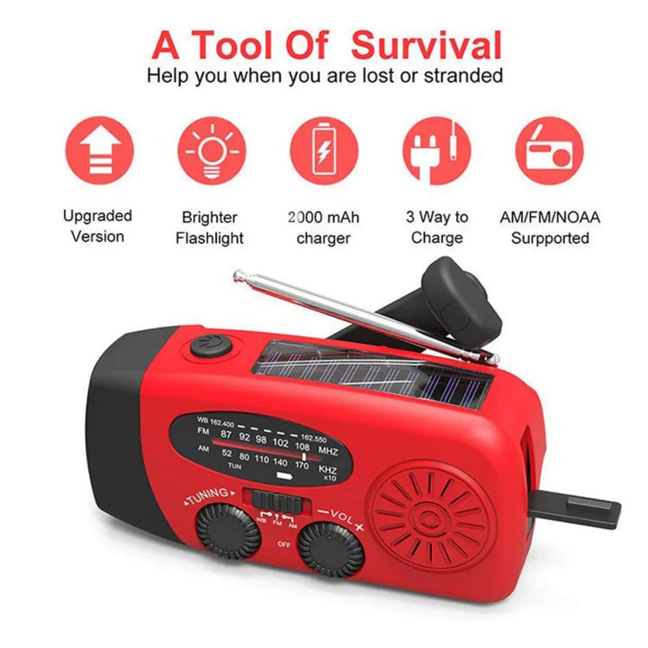Buy Multifunctional Emergency Radio – Charging Function with LED Flashlight and Hand Generator for Mobile Phones – Best Emergency Radio | Stornfield