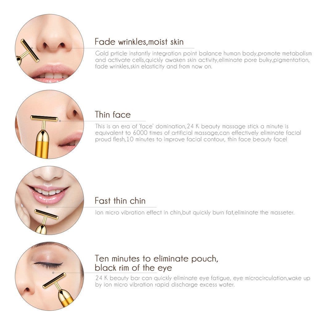 Facial T-Bar Gold Massager | Stornfield