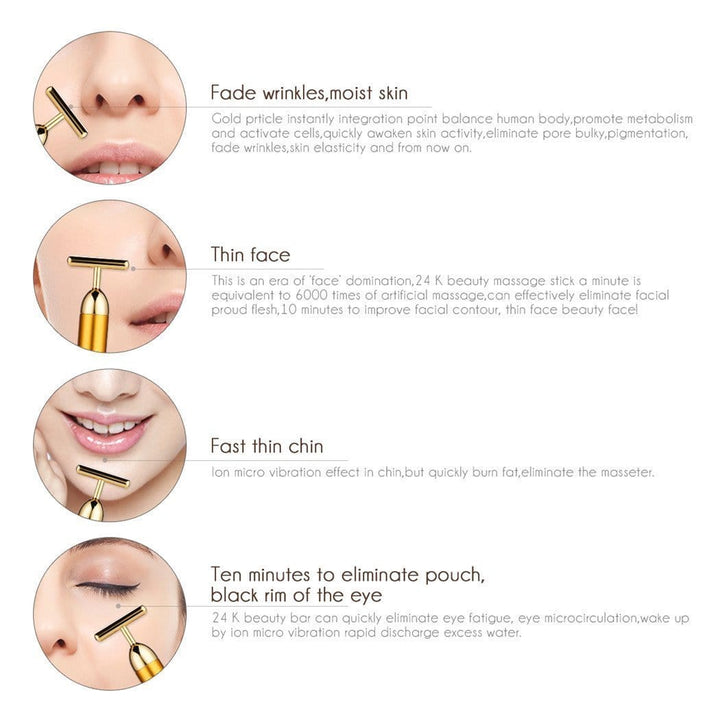 Facial T-Bar Gold Massager | Stornfield