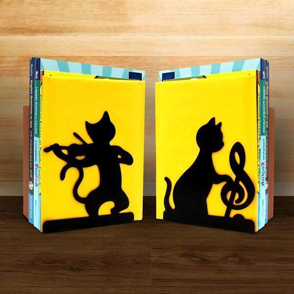 Musical Cat Metal Bookends | Stornfield