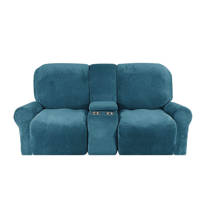 Stornfield | 2-Seater Recliner Sofa Cover with Cup Holders – Velvet Plush