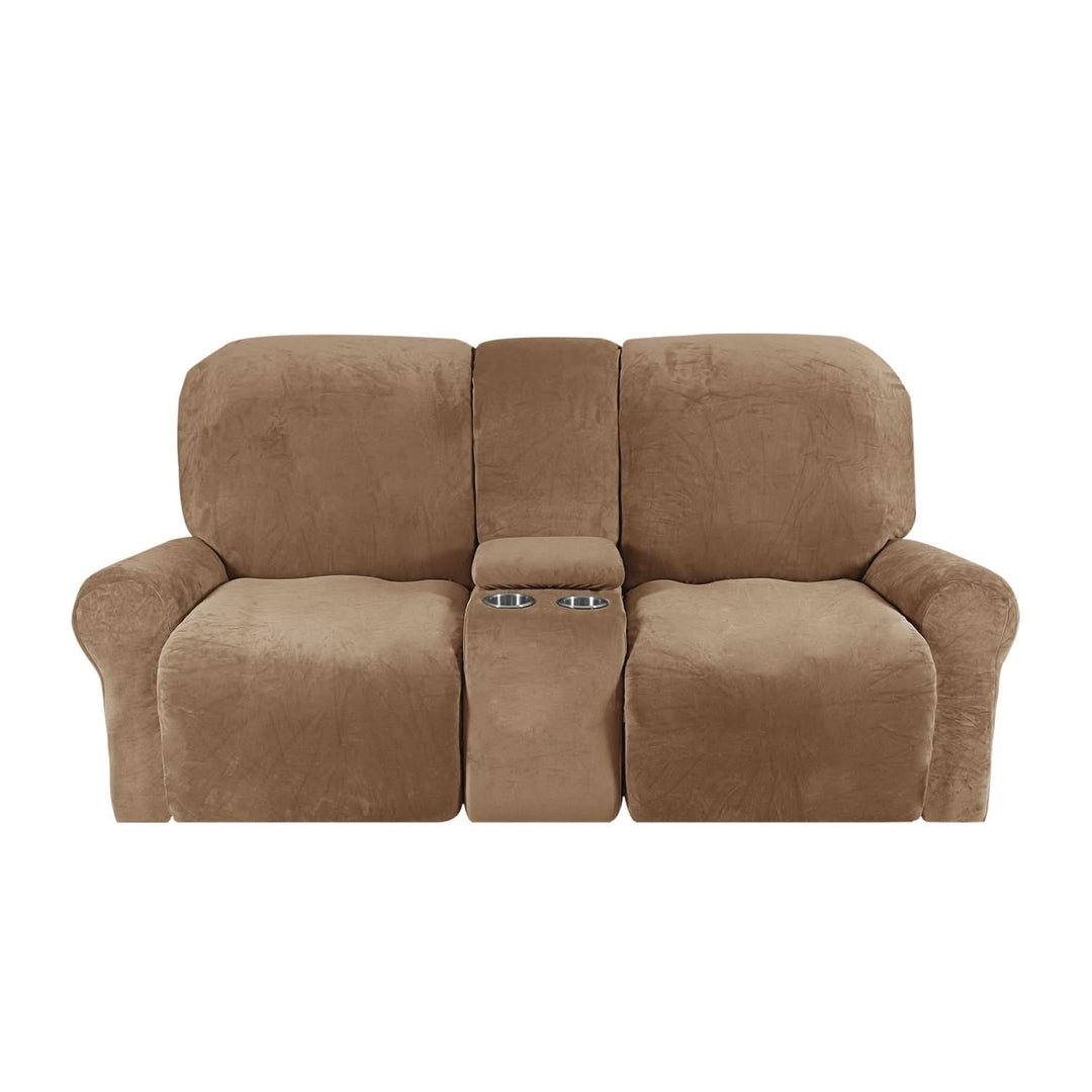 Stornfield | 2-Seater Recliner Sofa Cover with Cup Holders – Velvet Plush