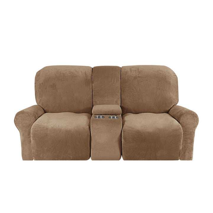 Stornfield | 2-Seater Recliner Sofa Cover with Cup Holders – Velvet Plush