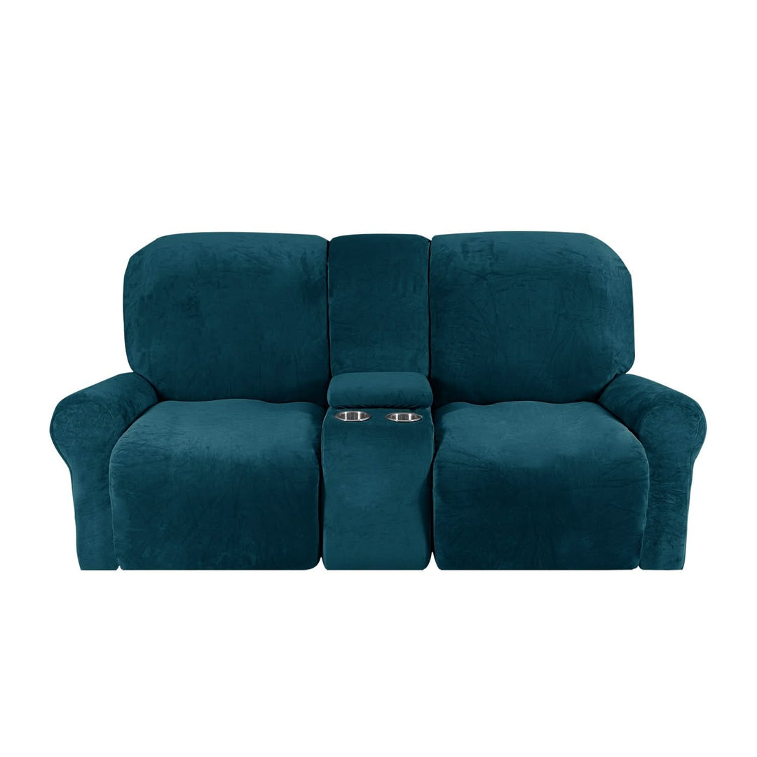 Stornfield | 2-Seater Recliner Sofa Cover with Cup Holders – Velvet Plush