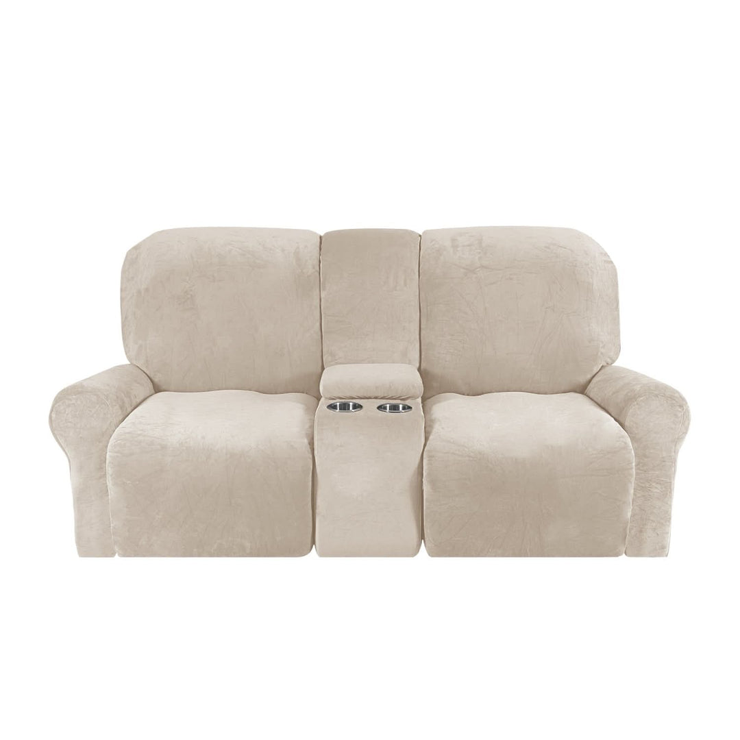 Stornfield | 2-Seater Recliner Sofa Cover with Cup Holders – Velvet Plush