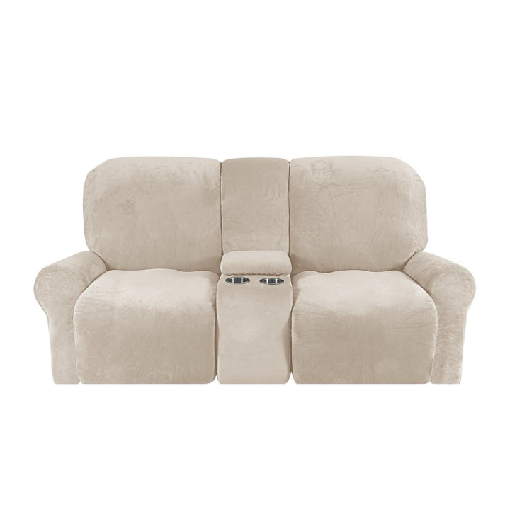 Stornfield | 2-Seater Recliner Sofa Cover with Cup Holders – Velvet Plush