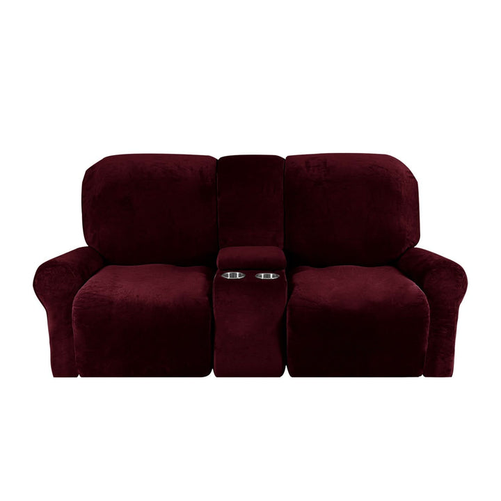 Stornfield | 2-Seater Recliner Sofa Cover with Cup Holders – Velvet Plush