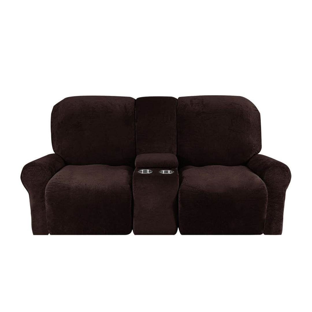 Stornfield | 2-Seater Recliner Sofa Cover with Cup Holders – Velvet Plush