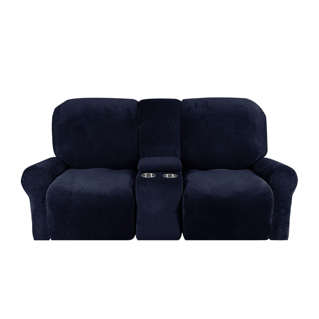 Stornfield | 2-Seater Recliner Sofa Cover with Cup Holders – Velvet Plush