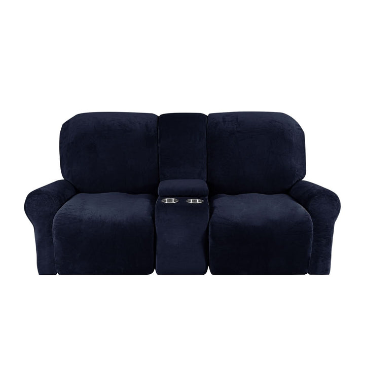 Stornfield | 2-Seater Recliner Sofa Cover with Cup Holders – Velvet Plush