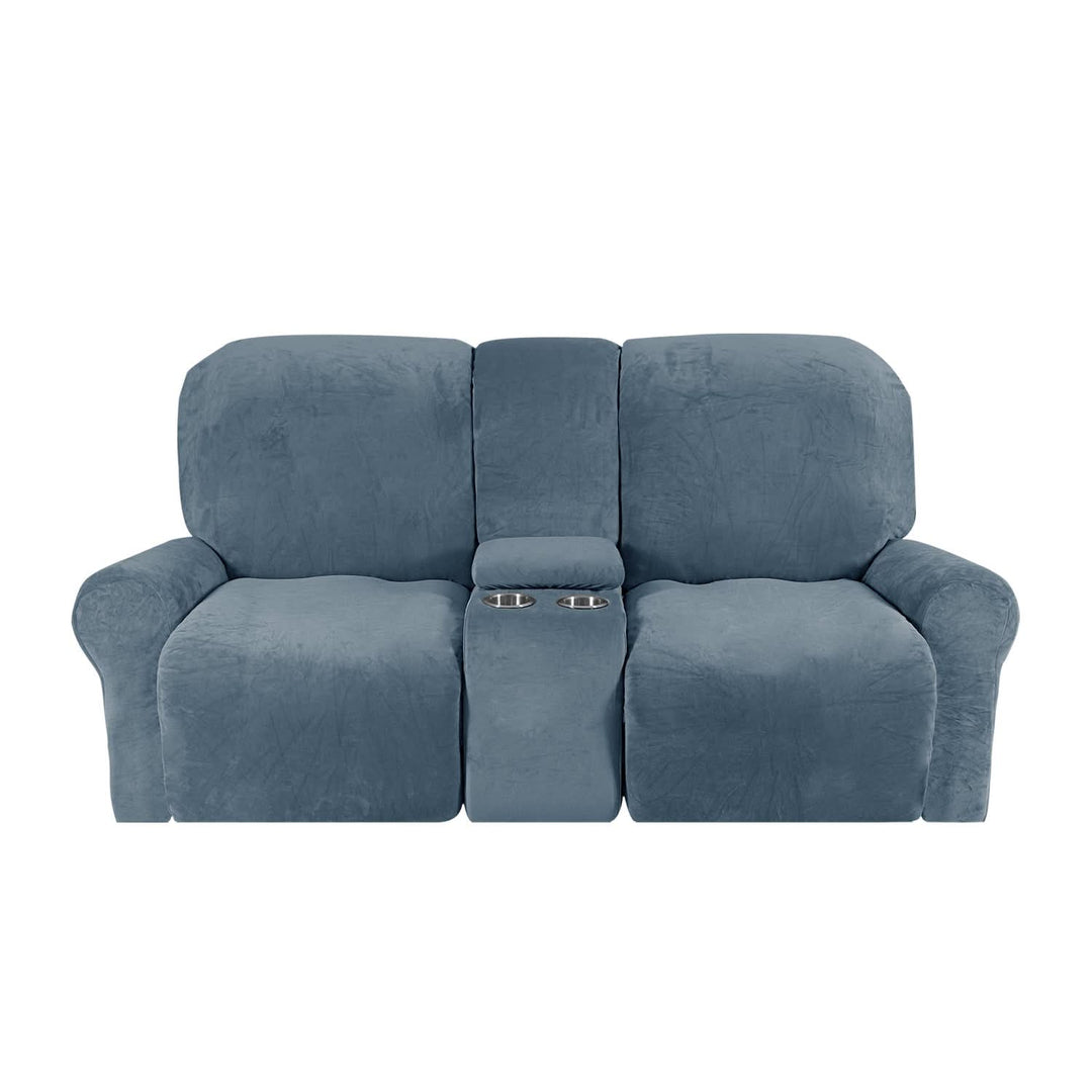 Stornfield | 2-Seater Recliner Sofa Cover with Cup Holders – Velvet Plush