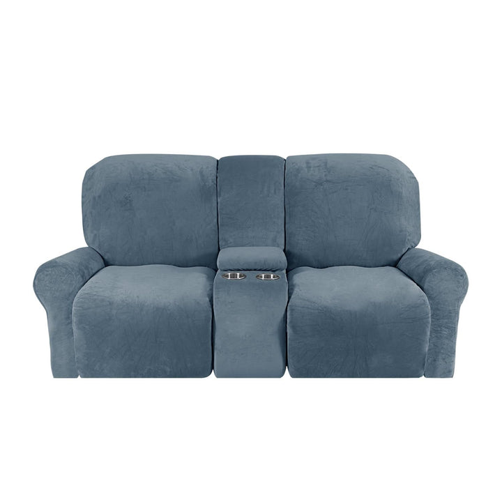 Stornfield | 2-Seater Recliner Sofa Cover with Cup Holders – Velvet Plush