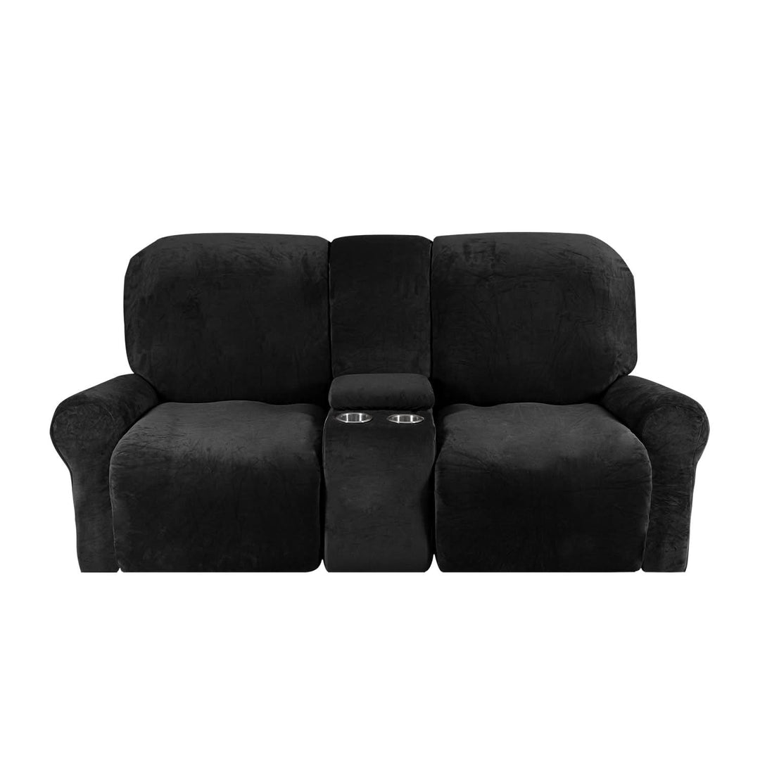 Stornfield | 2-Seater Recliner Sofa Cover with Cup Holders – Velvet Plush