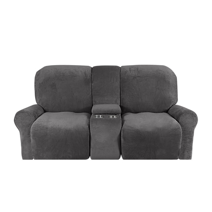 Stornfield | 2-Seater Recliner Sofa Cover with Cup Holders – Velvet Plush