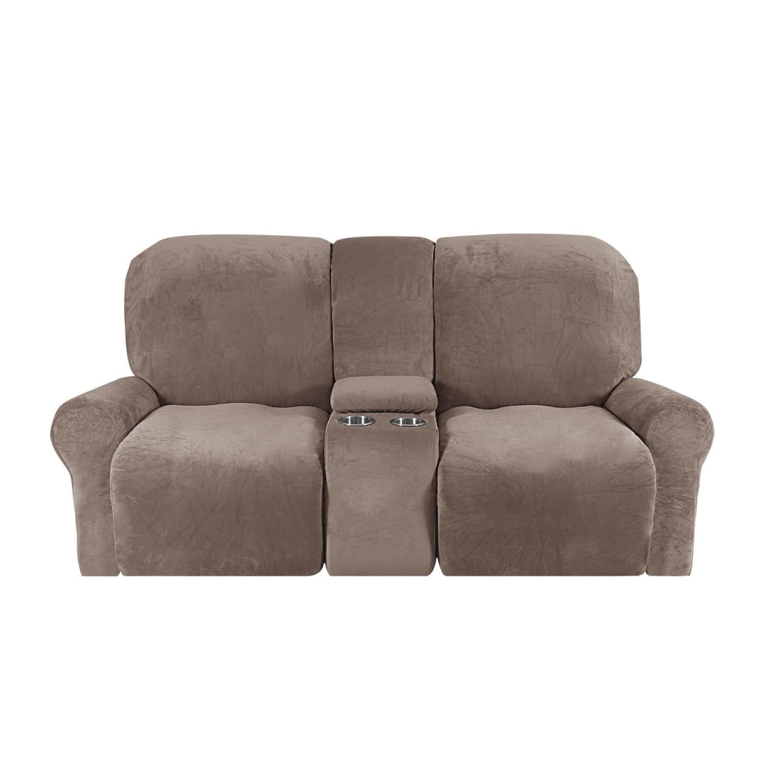 Stornfield | 2-Seater Recliner Sofa Cover with Cup Holders – Velvet Plush