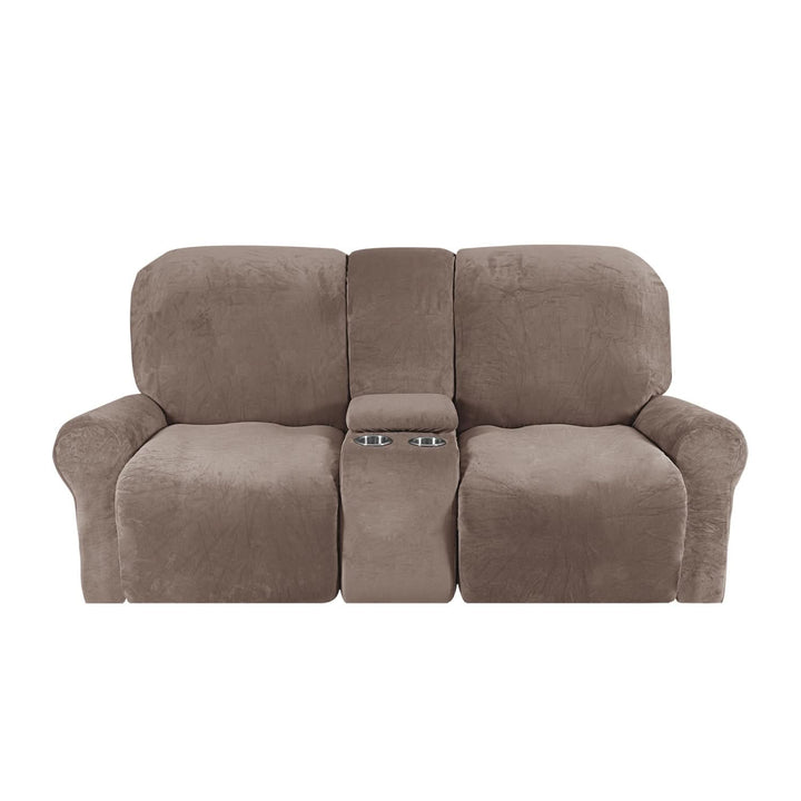 Stornfield | 2-Seater Recliner Sofa Cover with Cup Holders – Velvet Plush