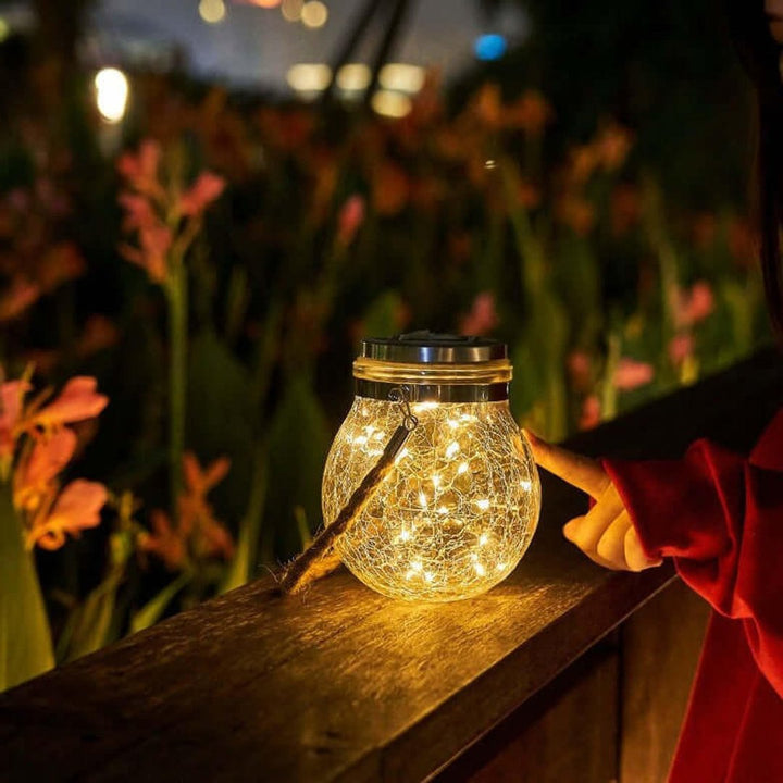 Sustainable solar glass lamp for stylish outdoor lighting | Stornfield