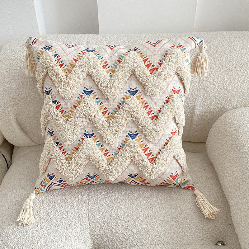 Boho lined fringe throw pillow cover | Stornfield