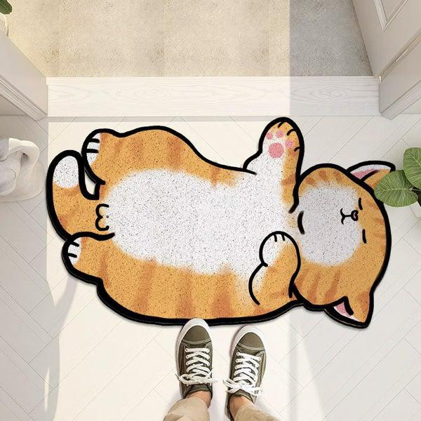 Napping Ballsy Cat Non-Slip Doormat Rug | Stornfield