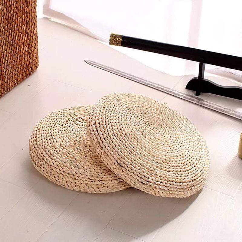 Natural tatami straw floor cushion Stornfield