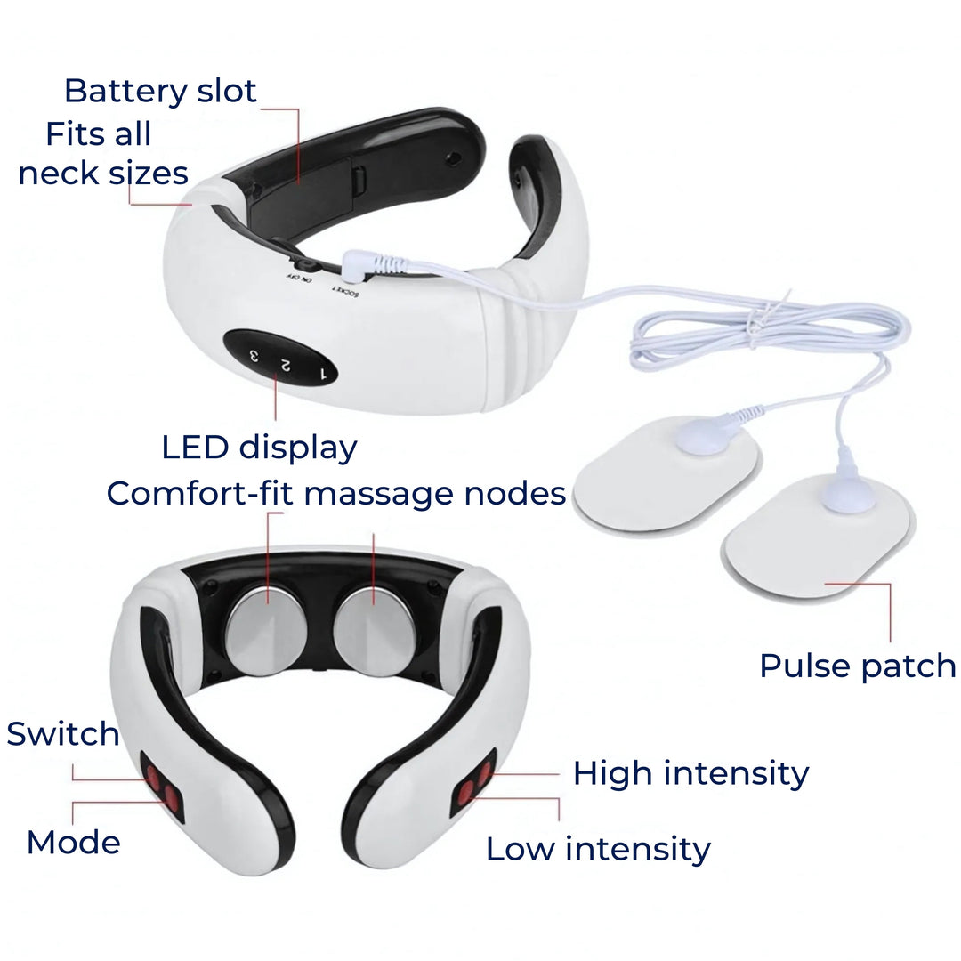 NeckEase | Vibration Neck Massager – Pain Relief – Portable Design – Soothes Stiff Muscles – Stress and Tension Relief Stornfield