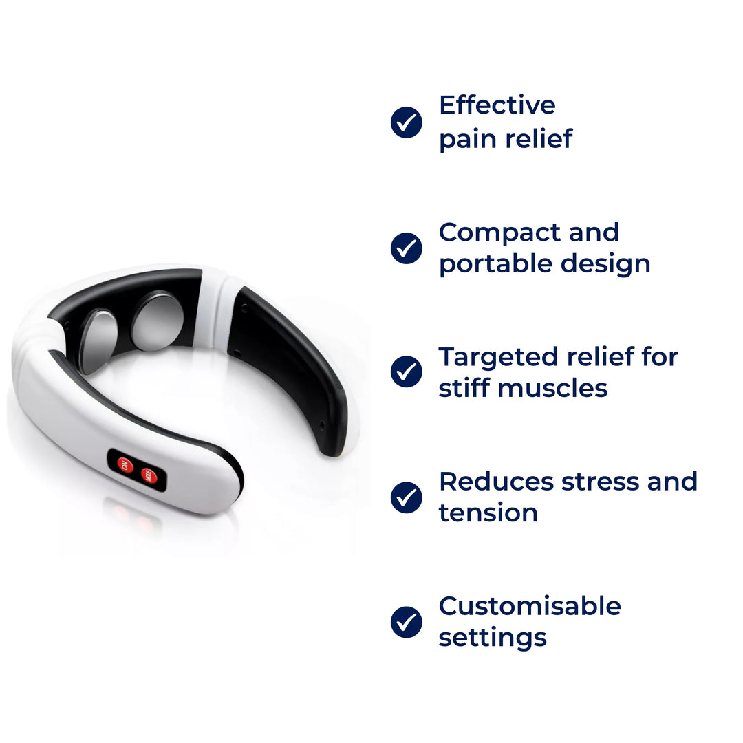 NeckEase | Vibration Neck Massager – Pain Relief – Portable Design – Soothes Stiff Muscles – Stress and Tension Relief Stornfield
