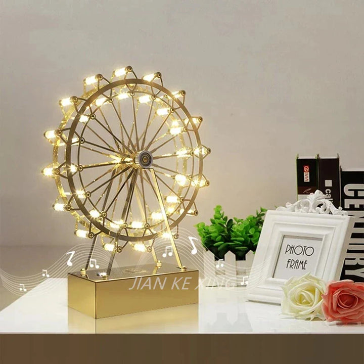 LED Ferris Wheel Desk Lamp, Decorative Lighting with Music Function, Retro Desk Light for Home | Stornfield