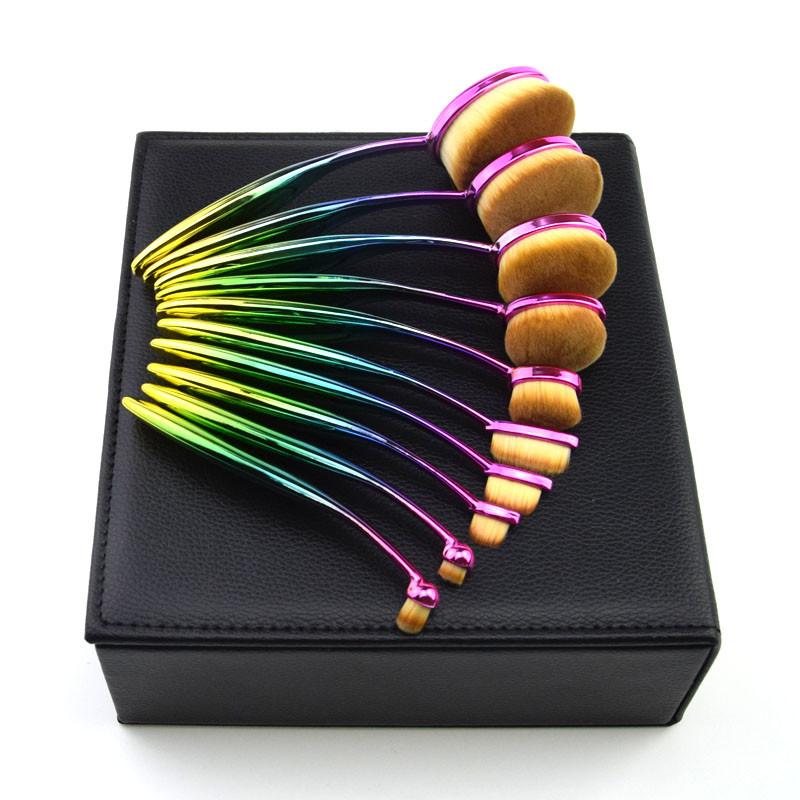Rainbow Makeup Brushes - 10 Piece Set | Stornfield