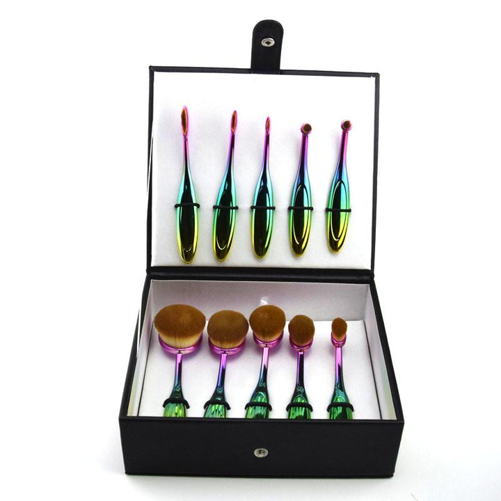 Rainbow Makeup Brushes - 10 Piece Set | Stornfield