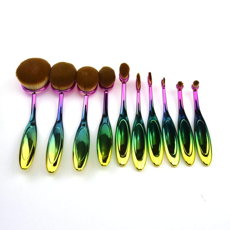 Rainbow Makeup Brushes - 10 Piece Set | Stornfield