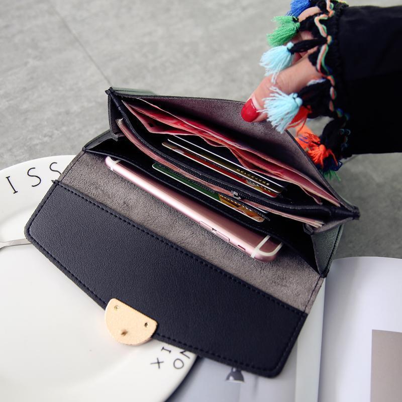 Long Wallet in PU Leather with Snap Closure | Stornfield