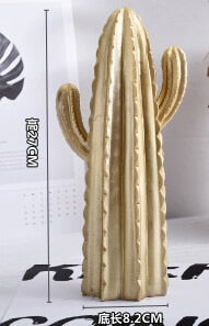 Stornfield | New Nordic Style Gold or Silver Cactus Ornament Home Decoration Resin Pretty Cactus Figurine Handicraft Simulation Plant for Home & Shop