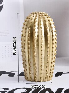 Stornfield | New Nordic Style Gold or Silver Cactus Ornament Home Decoration Resin Pretty Cactus Figurine Handicraft Simulation Plant for Home & Shop