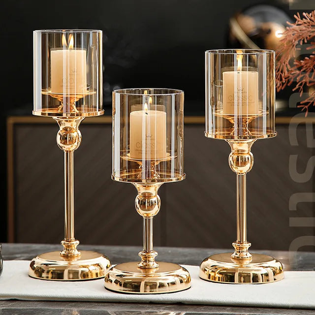 Eleganter nordischer Kerzenhalter für luxuriöse Heimdekoration und Restaurant-Ornament