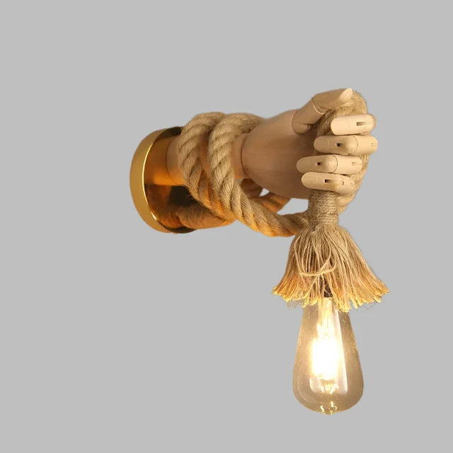 Creative wall lamp in rope design with handle – Rustic LED lamp for living room & hallway | Stornfield