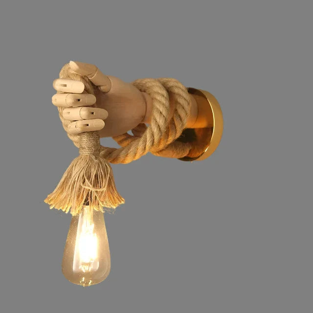 Creative wall lamp in rope design with handle – Rustic LED lamp for living room & hallway | Stornfield