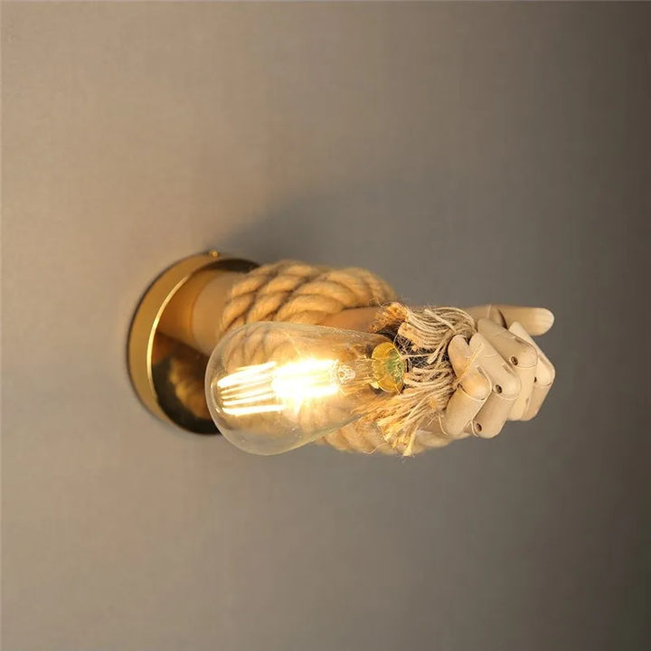 Creative wall lamp in rope design with handle – Rustic LED lamp for living room & hallway | Stornfield