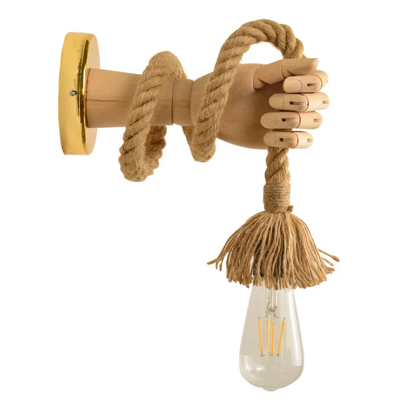 Creative wall lamp in rope design with handle – Rustic LED lamp for living room & hallway | Stornfield