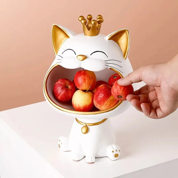 Laughing Lucky Cat Decoration, Bowl for Sweets and Jewelry, Modern Design | Stornfield