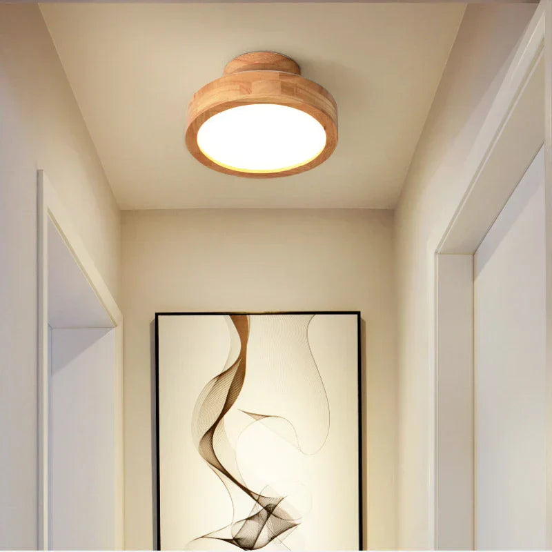 Round Wooden Scandinavian Ceiling Lamp - NordicLuxe | Stornfield