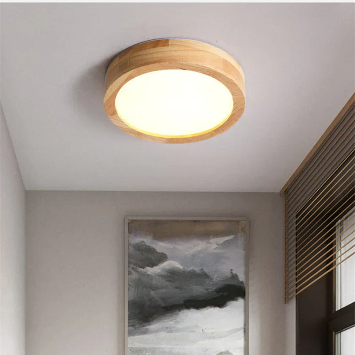 Round Wooden Scandinavian Ceiling Lamp - NordicLuxe | Stornfield