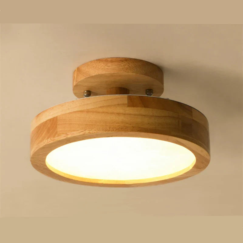 Round solid wood ceiling light – Scandinavian lamp for living room and hallway | Stornfield