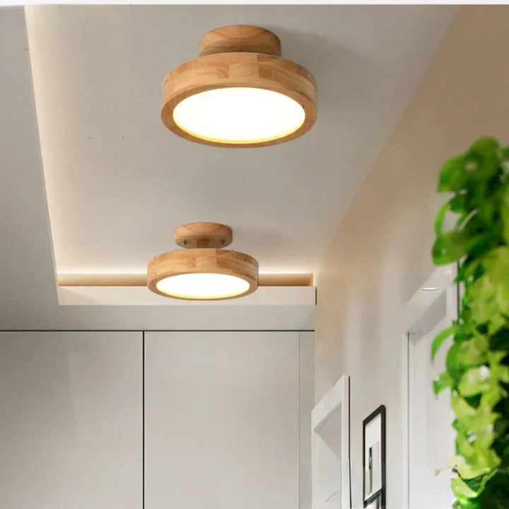 Round Wooden Scandinavian Ceiling Lamp - NordicLuxe | Stornfield