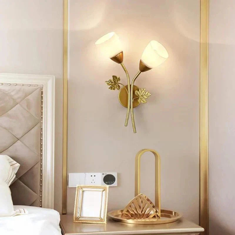 Requirements wall lamp in vintage style with leaf motif – LED lamp for hallway & living room | Stornfield