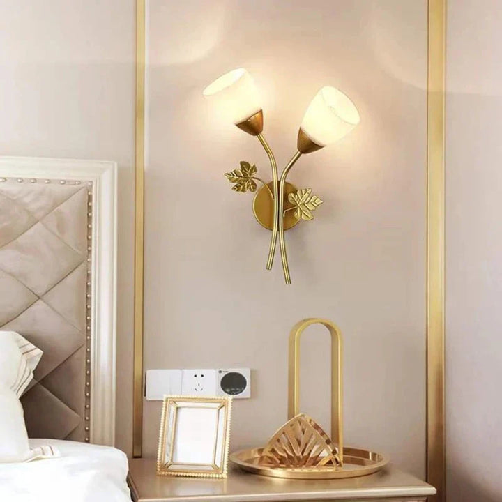 Requirements wall lamp in vintage style with leaf motif – LED lamp for hallway & living room | Stornfield