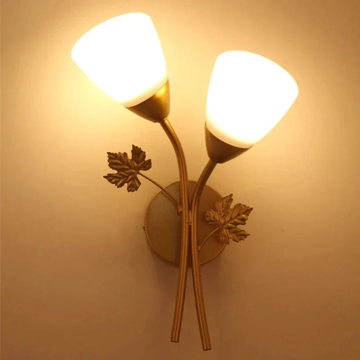 Requirements wall lamp in vintage style with leaf motif – LED lamp for hallway & living room | Stornfield