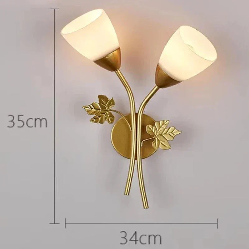 Requirements wall lamp in vintage style with leaf motif – LED lamp for hallway & living room | Stornfield