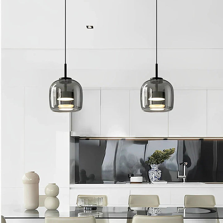 Minimalist Glass Pendant Light, Modern Designer Hanging Lamp for Dining Room & Living Room | Stornfield