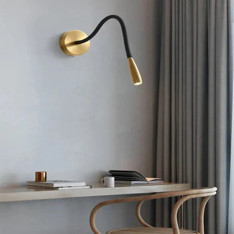Modern wall lamp with flexible arm for indoor use – Adjustable LED wall light for living room and bedroom | Stornfield